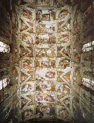 Michelangelo Buonarroti plfond of the Sixtijnse chapel Rome Vatican Spain oil painting artist